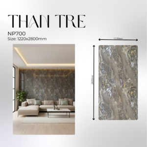 Tấm ốp than tre đá phủ pet nâu- Np001